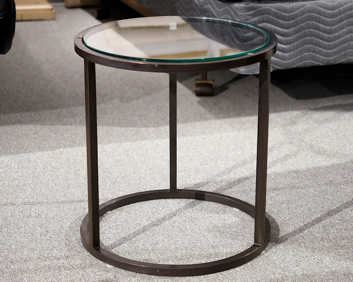 Restoration Hardware Nicolas Glass Round Side Table