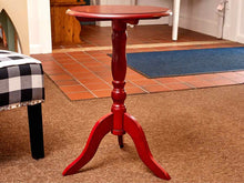 Red Finish CandleStick Accent  Table