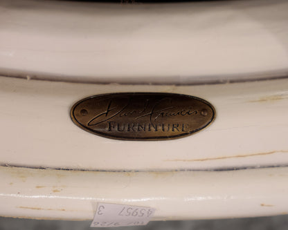 Pair of David Francis White Rattan Chairs