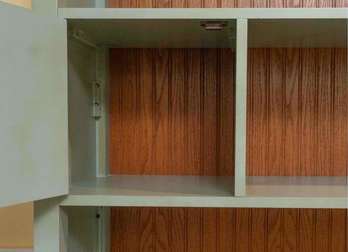 Sage Green Finish 4 Door 2 Drawer & Bead board   Hutch Cabinet