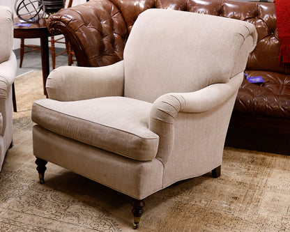 Pair of Ferrell + Mittman Rolled Arm Accent Chairs