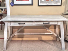 Whitewashed Plank Top Desk with 2 Drawers