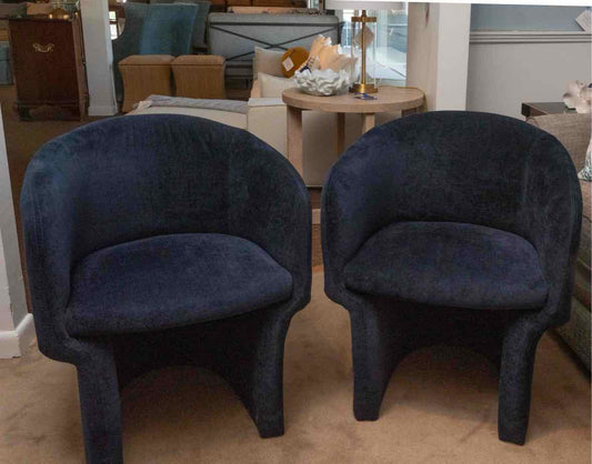 Pair of Nuevo 'Susie' Sapphire Navy Upholstered Chairs