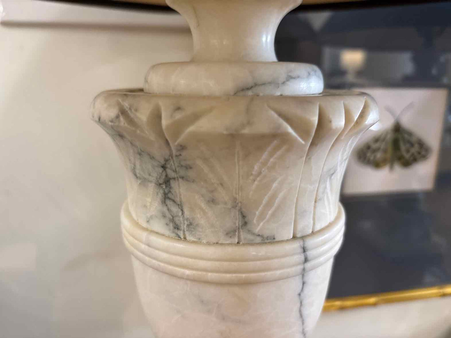 Pair of Neoclassical Marble Urn Table Lamps