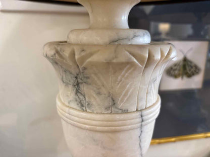 Pair of Neoclassical Marble Urn Table Lamps