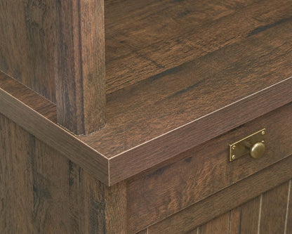 1 Drawer 2 Door Coffee Oak Finish Bookcase