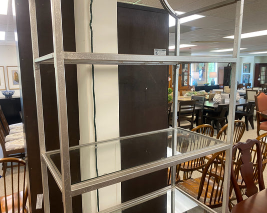 Etagere in Brushed Steel & Glass