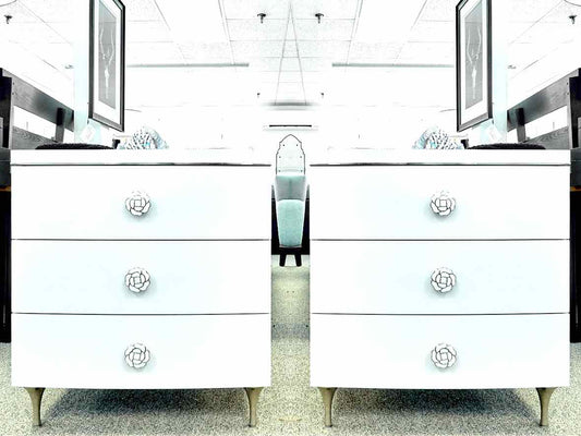 Pair of Bernhardt 'Silhouette' Three Drawer Nightstands