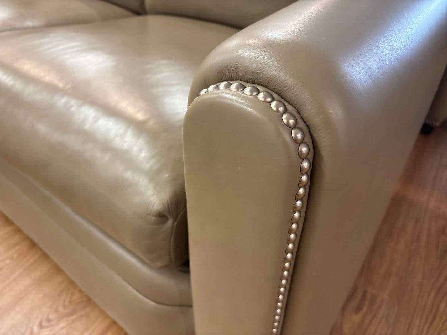Hancock and Moore 3-Seat Leather Sofa in Putty
