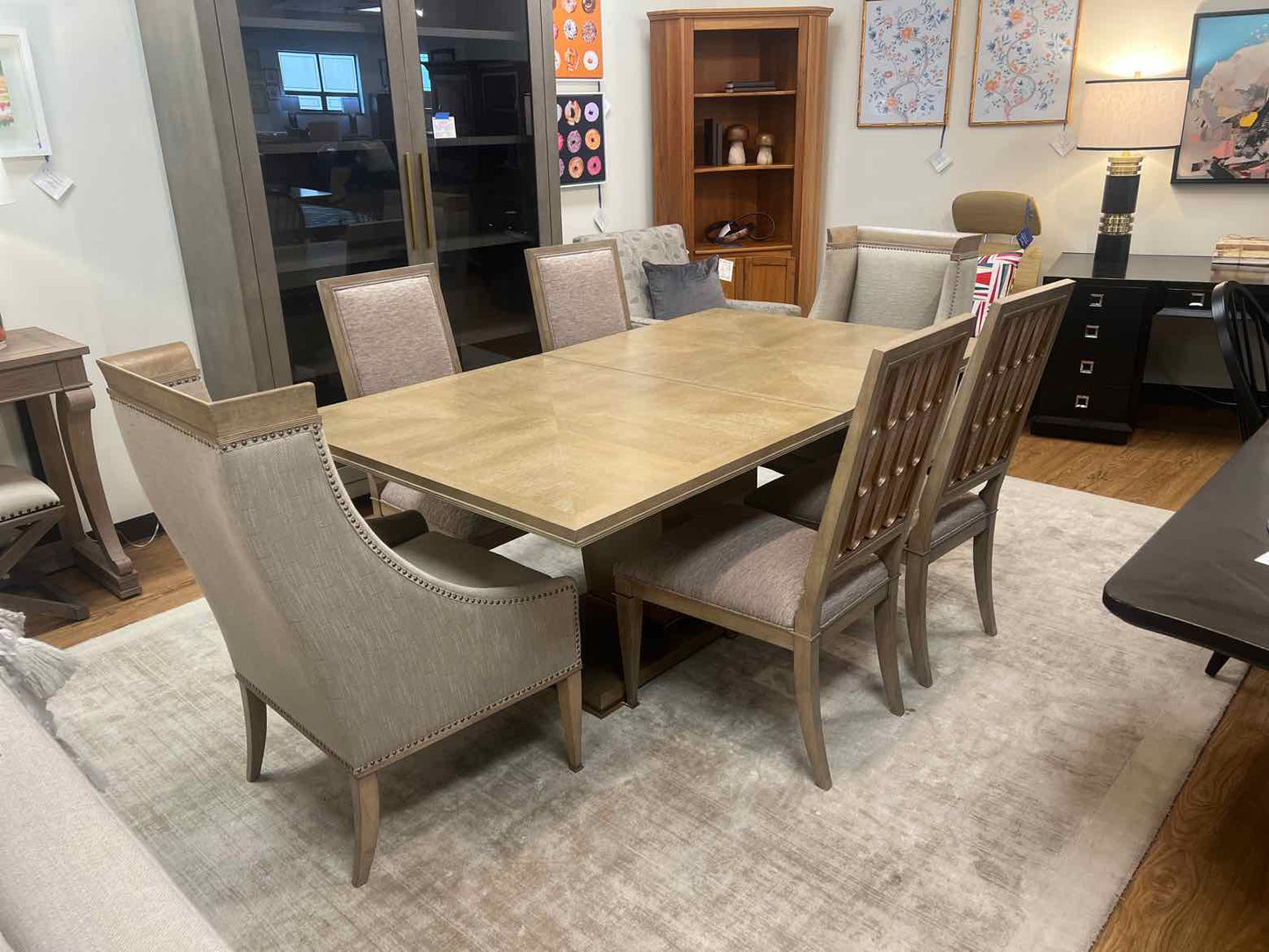 A.R.T. Furniture 'Bedford' Cerused Oak Dining Set w/ 6 Chairs