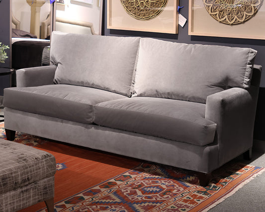 Century Furniture Gray Velvet 2-cushion Sofa