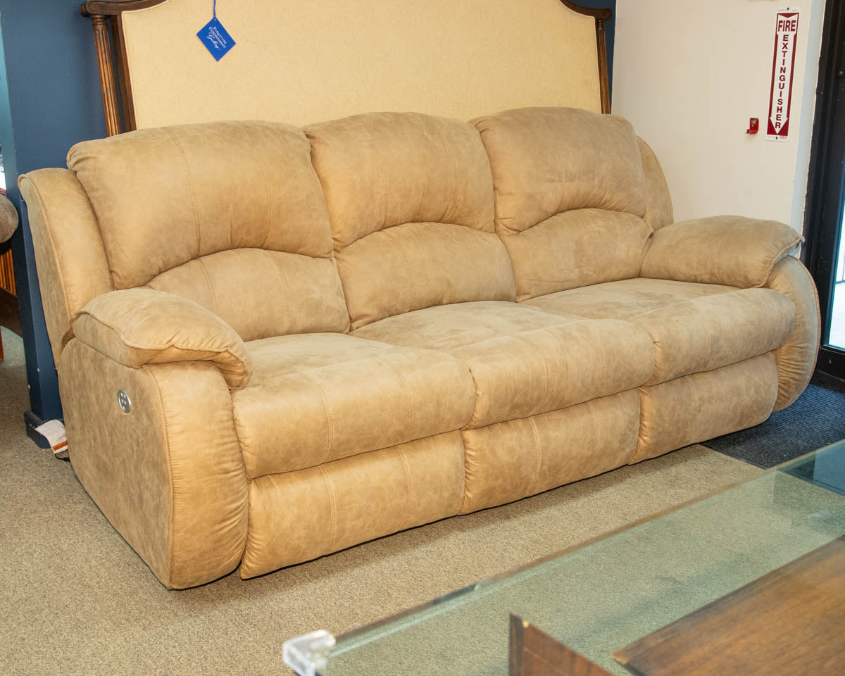 Southern Motion Power Wall Hugger 2 Reclining  Seat Camel Color Upholstered Sofa