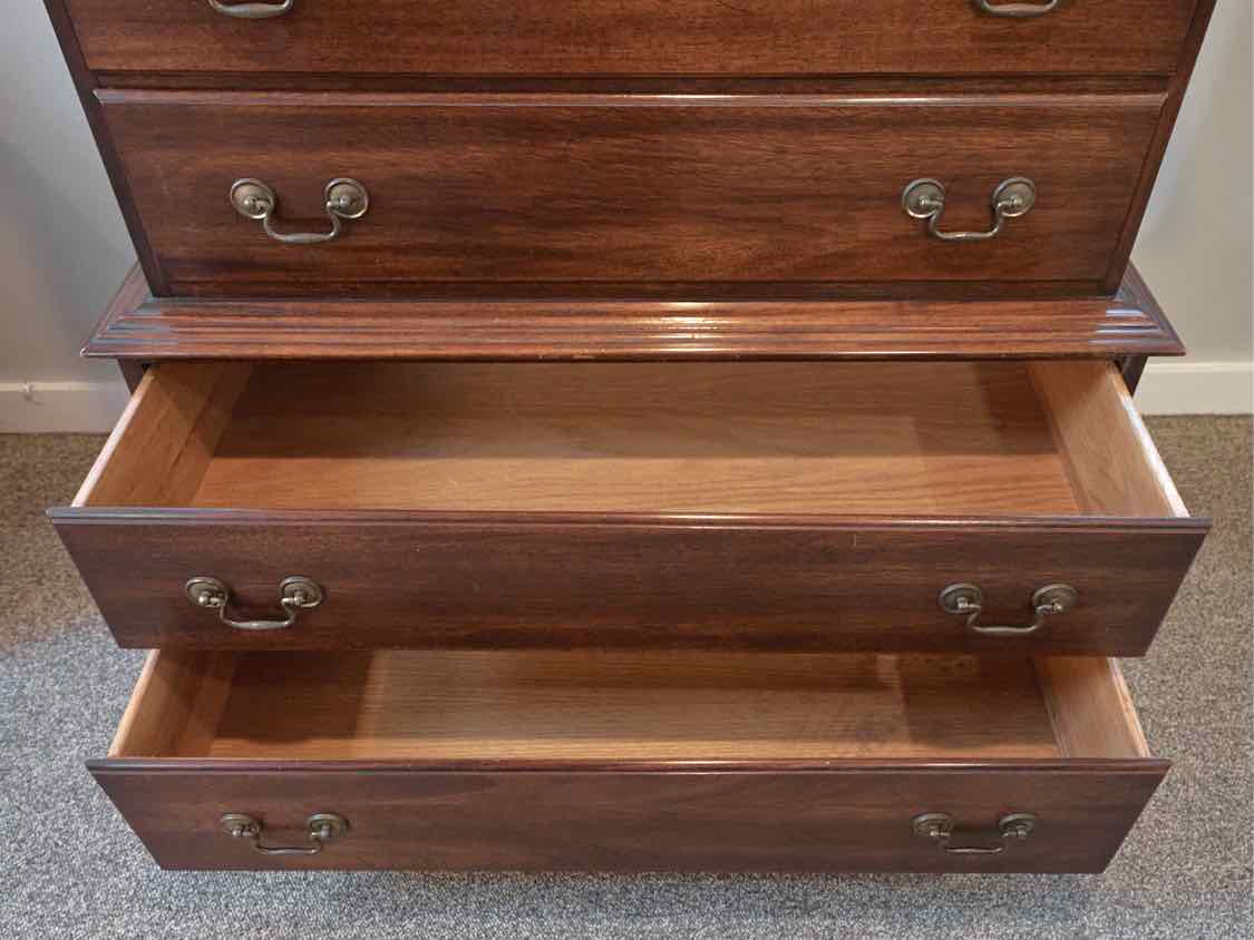Mahogany Chest-on-Chest with Brass Pulls