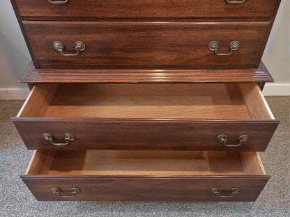 Mahogany Chest-on-Chest with Brass Pulls