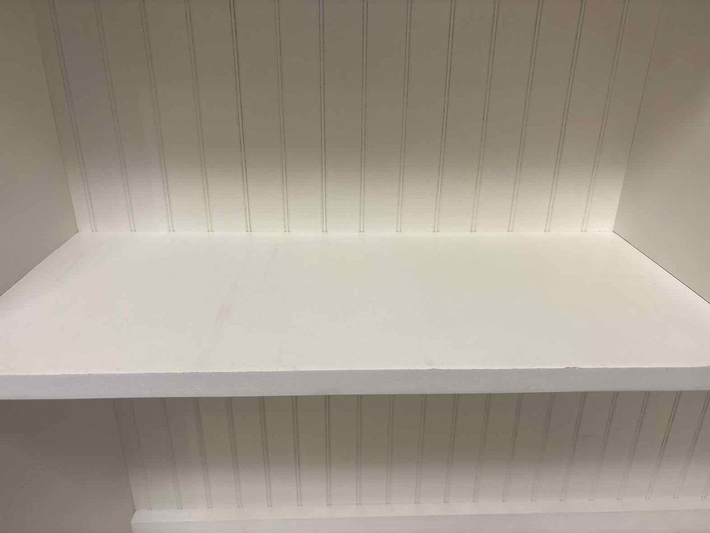 White Beadboard Desk with Hutch