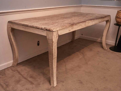 Solid Acadia Wood In White Washed Finish Dining Table