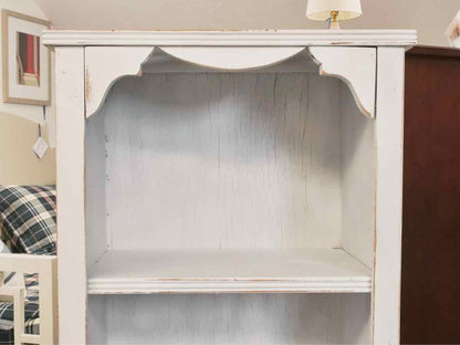 Solid Maple Bookcase in Rustic White Finish