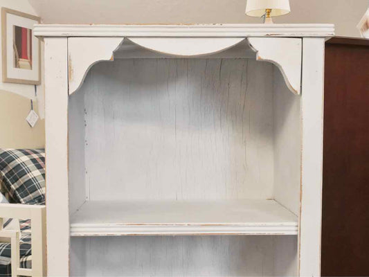 Solid Maple Bookcase in Rustic White Finish
