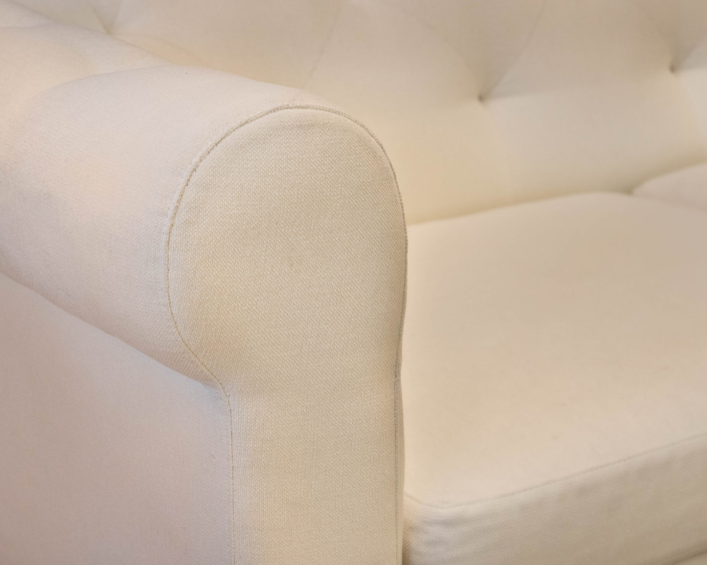 Restoration Hardware Chesterfield  Performance Linen Weave Upholstered Sofa