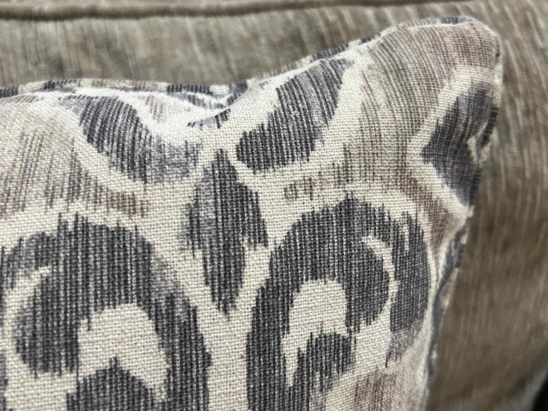 Pair of Grey & Charcoal Paisley Pattern Accent Pillows