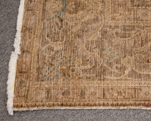 10 x 14 Center Medallion Tea Washed Taupe & Aqua Rug
