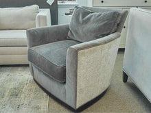 Pair of Wesley Hall Upholstered Swivel Chairs in Grey Velvet