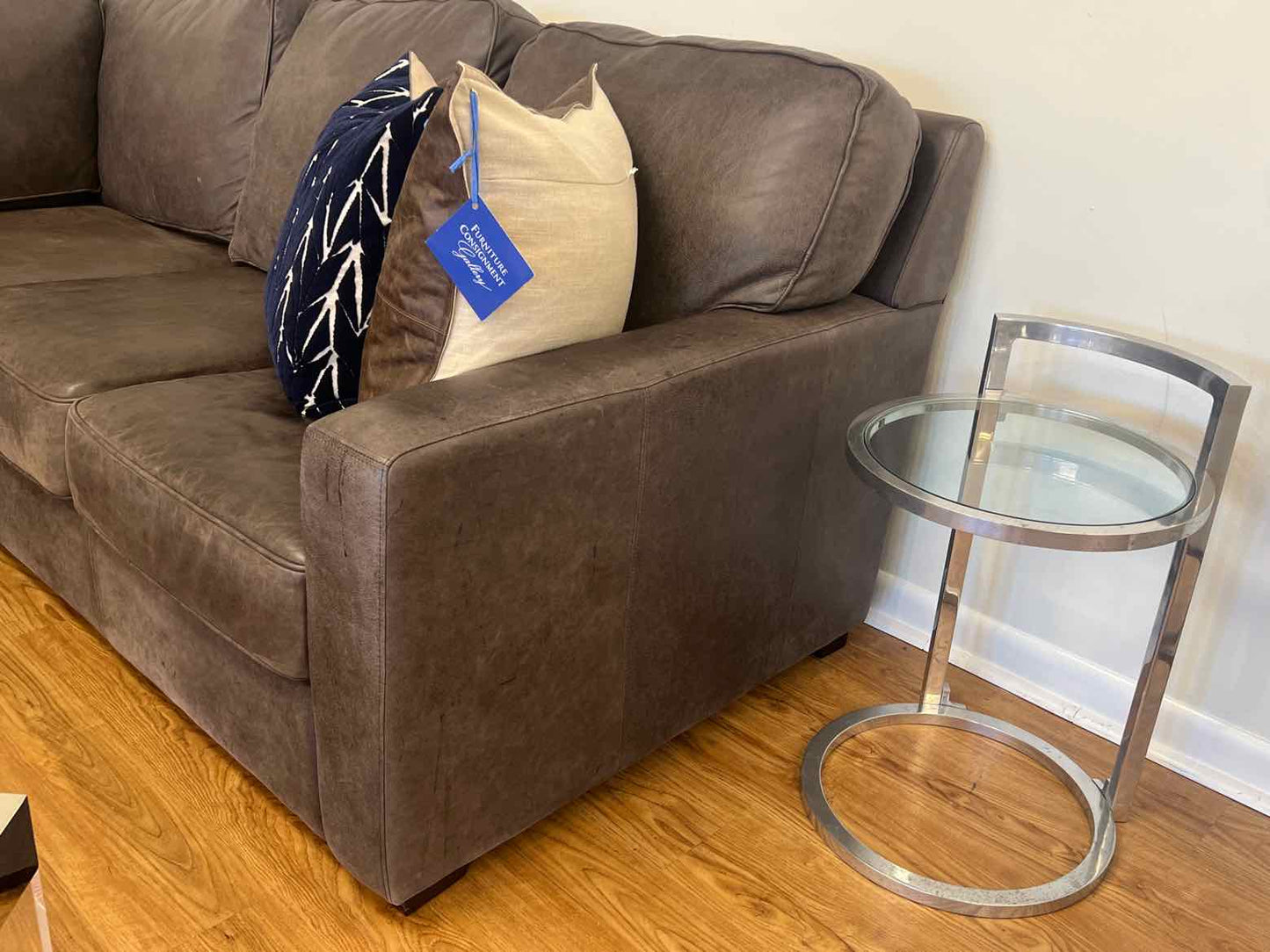 Boston Interiors Leather L-Shape Sectional