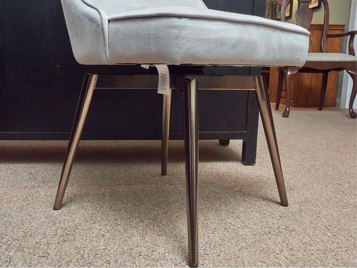 West Elm Mid Century Style SilverGrey Ultra Suede Swivel  Office Chair