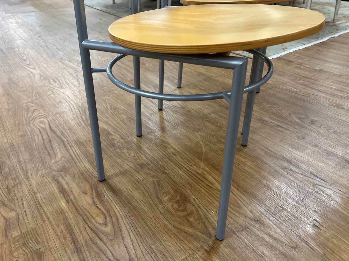 Pair of Ligne Roset Contemporary Oak and Grey Lacquer Chairs