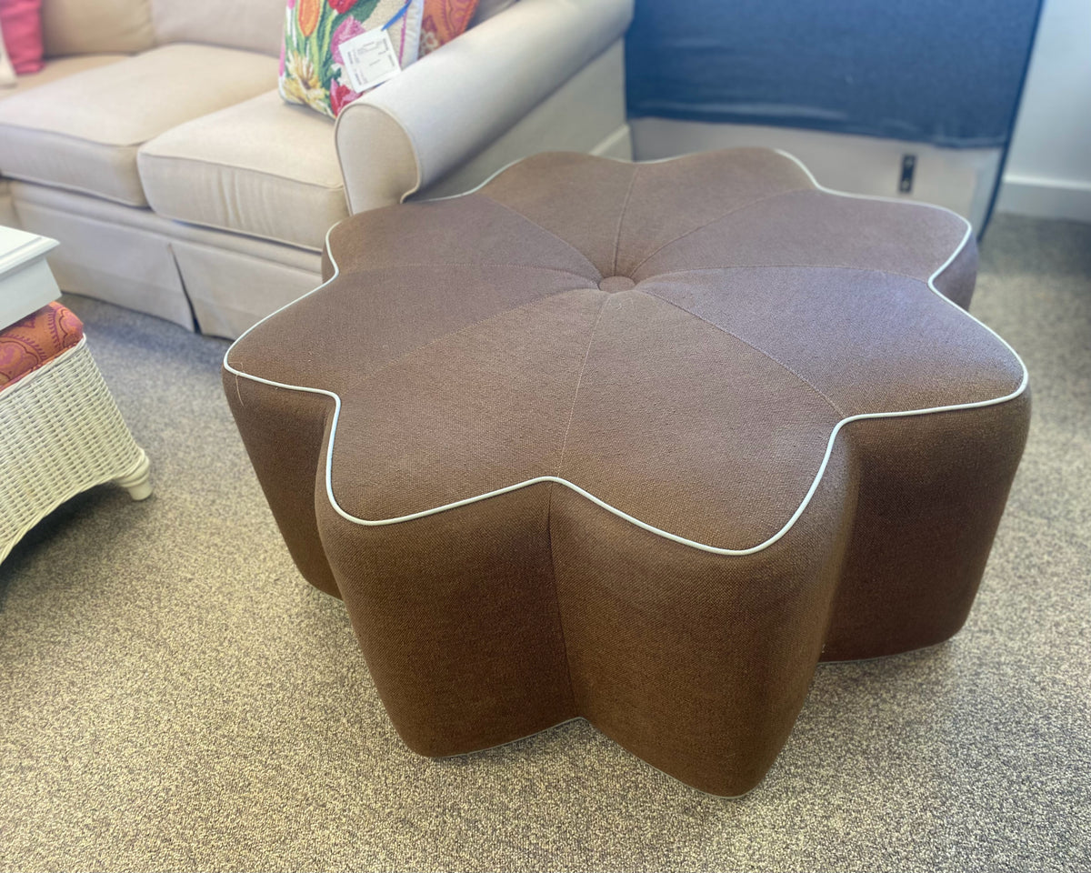 Kravet Star Shaped Ottoman in Brown