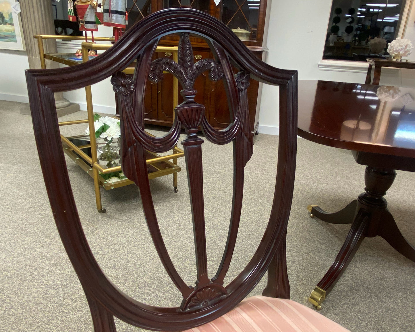 Set of 6 Kindel Mahogany Shieldback Chairs