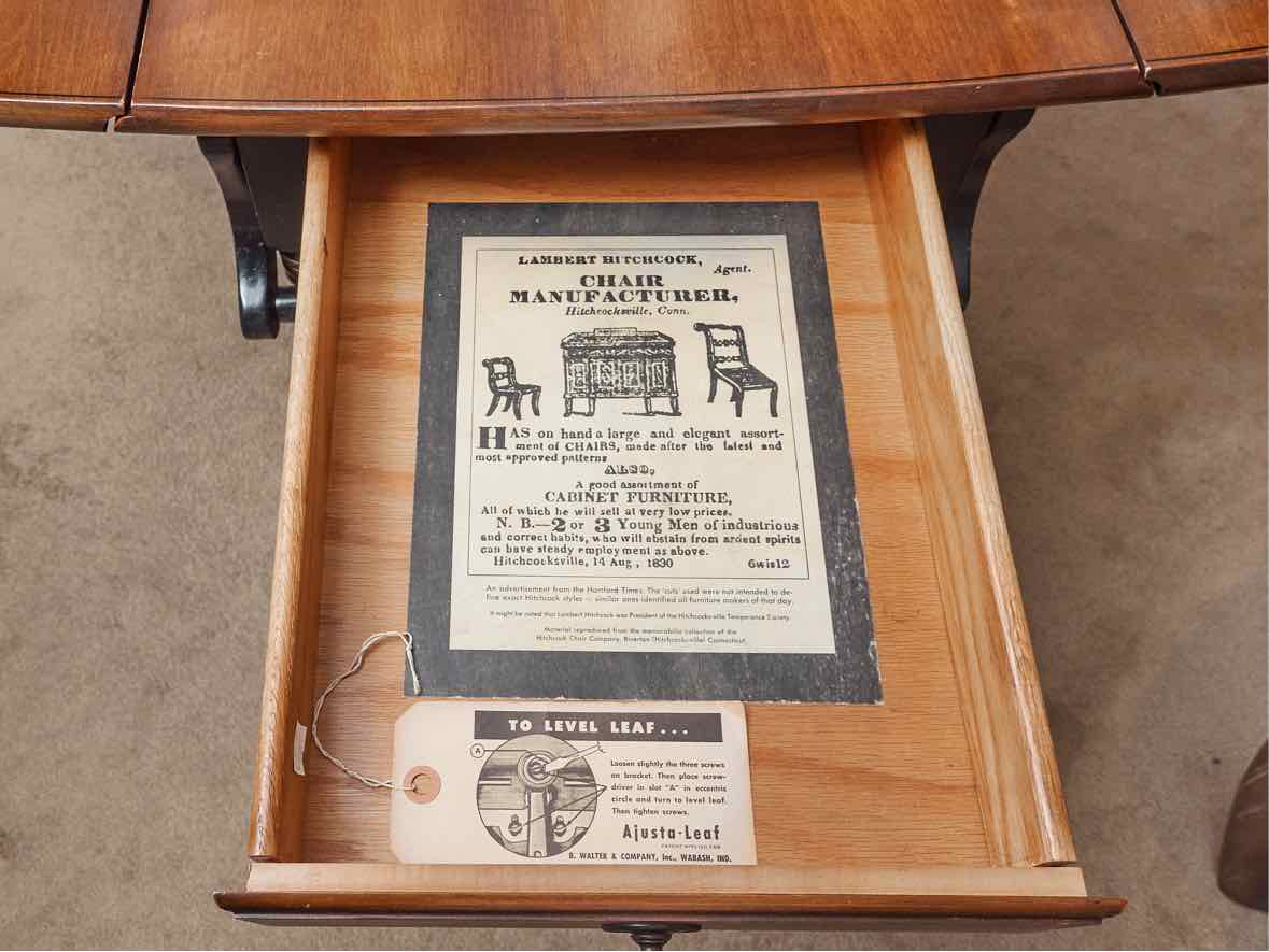 Hitchcock Maple & Black Stenciled Drop Leaf Tea Wagon
