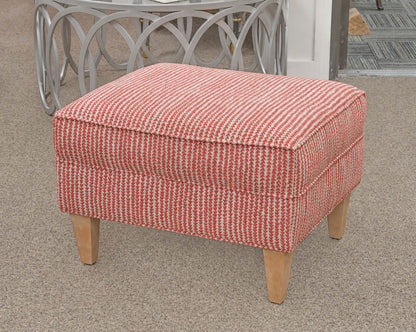 Pair of Swivel Chairs in Red & White Vine Upholstery