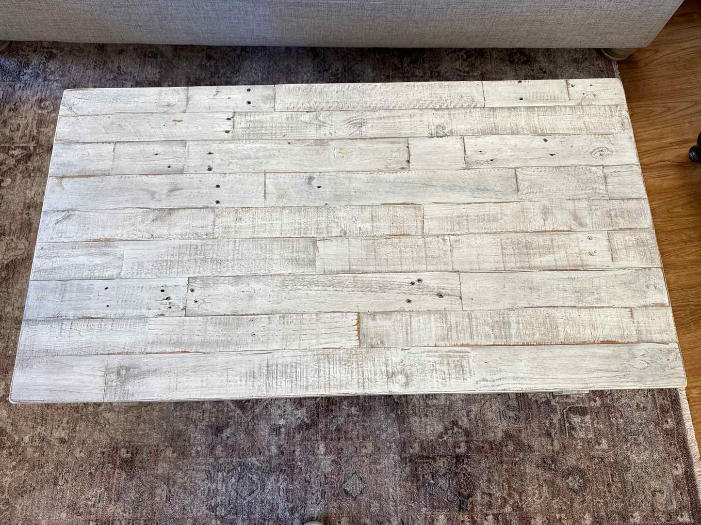 Whitewash Reclaimed Wood Cocktail Table
