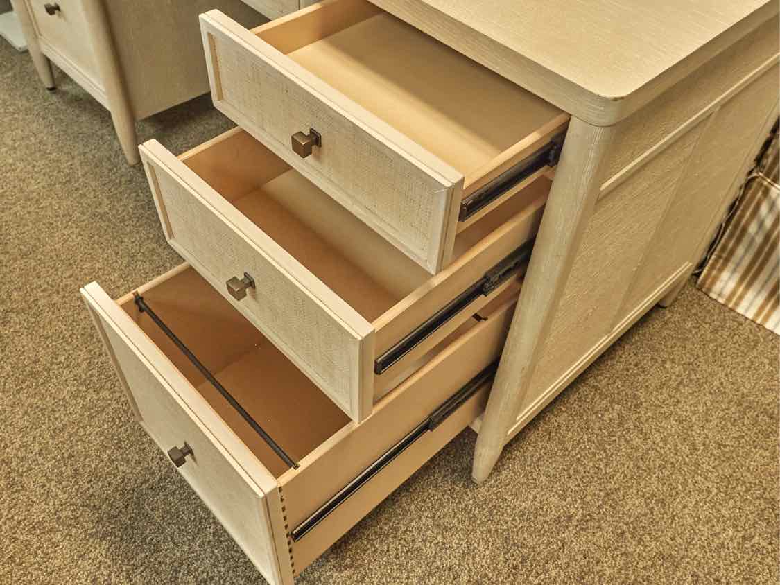 Riverside Maren Executive Desk in White Sands Finish