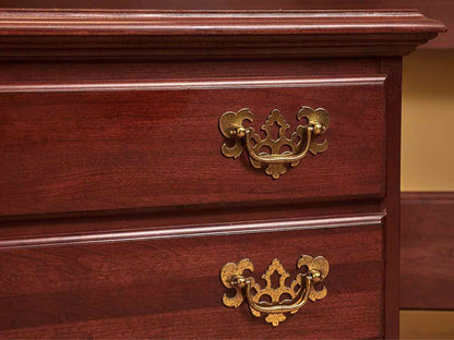 Ethan Allen Cherry Georgian Style 4  Drawer Brass Handles  Nightstand