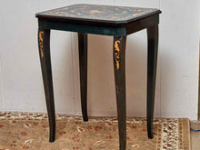 A. Garglulo & Iamuzzi  Green Finish Wood Marguetry Inlaid Music  Box Side Table