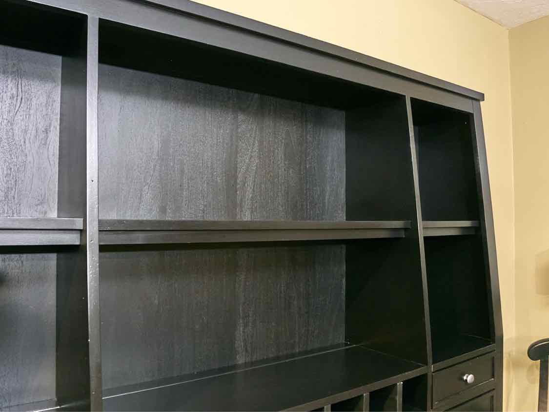 Ethan Allen  Black Finish 8 Drawer 8 Shelf 14 Cubby  Hutch