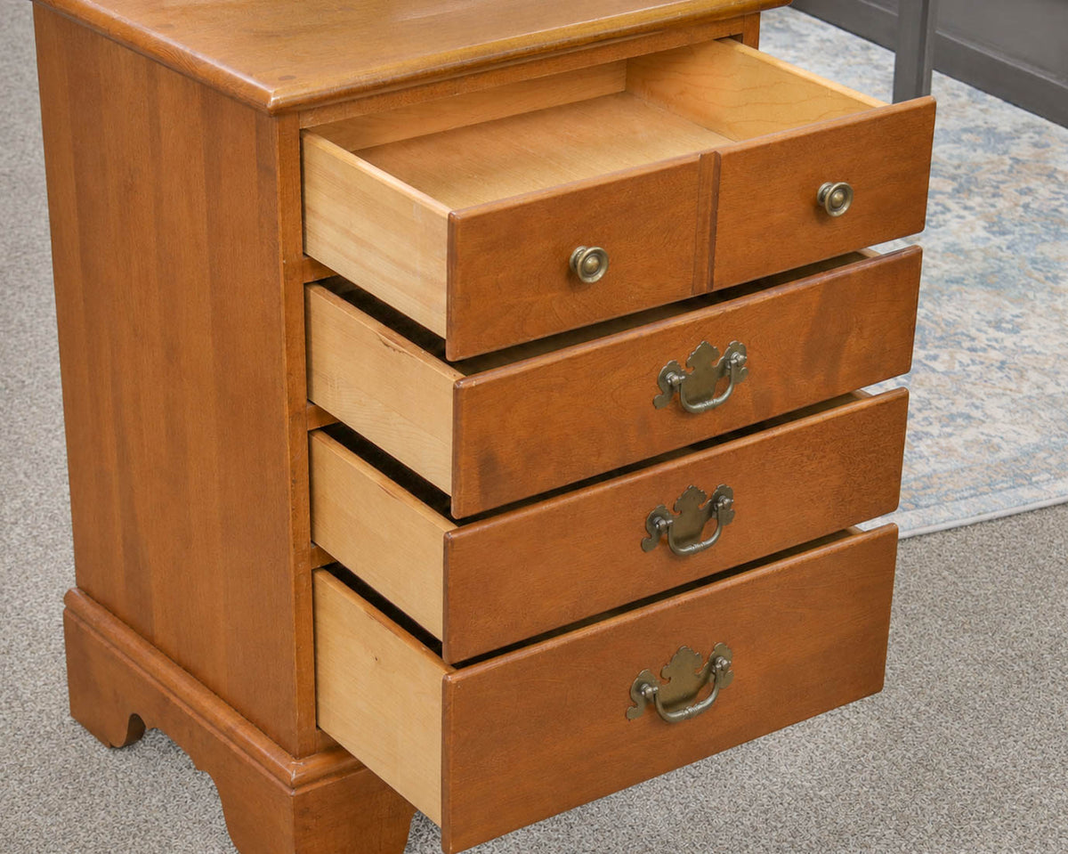 Ethan Allen Solid Rock Maple Four Drawer Nightstand