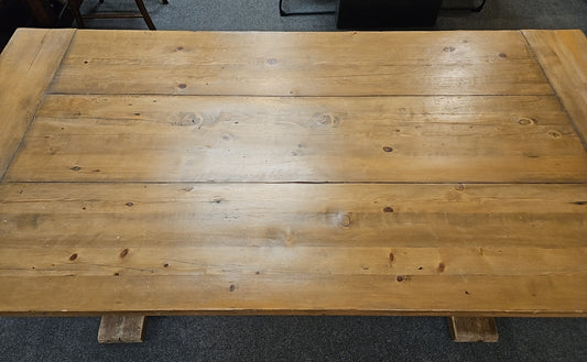 RH Salvaged Pine Trestle Dining Table