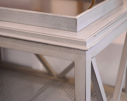 Sherrill Furniture Modern Caned Tiered Tray Console