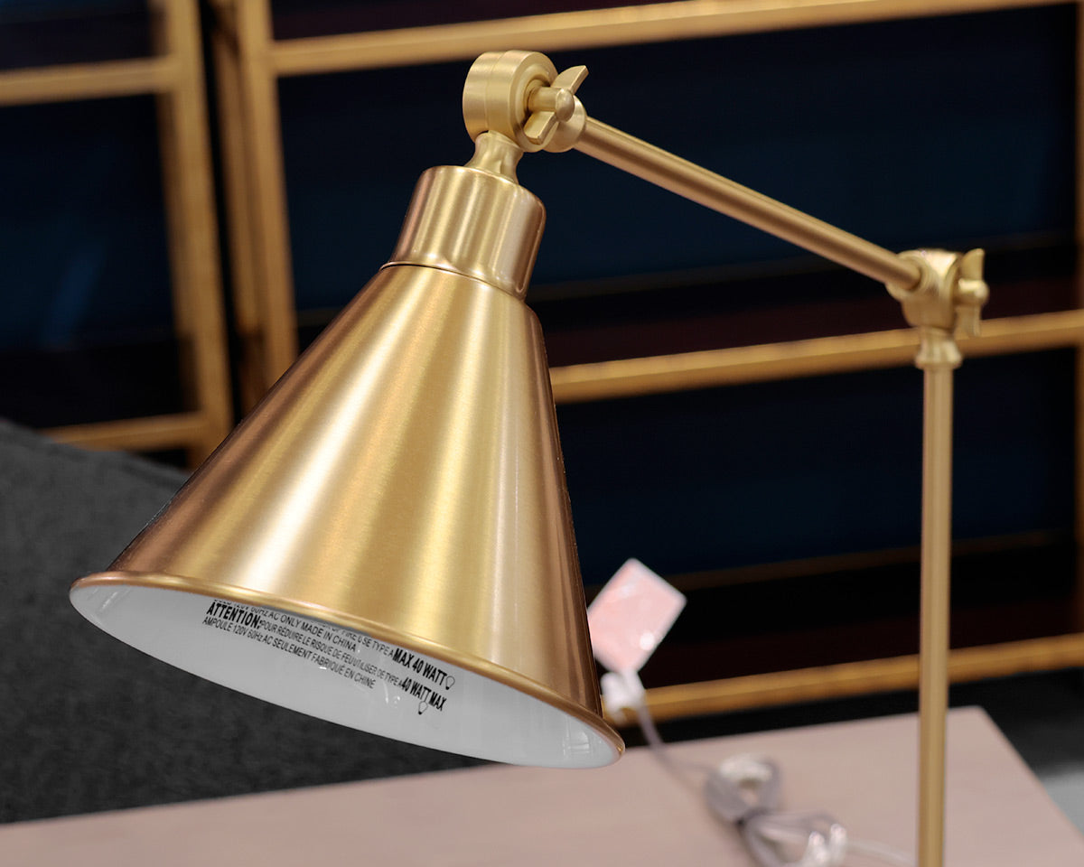 Pair of Brass Adjustable Desk Lamps