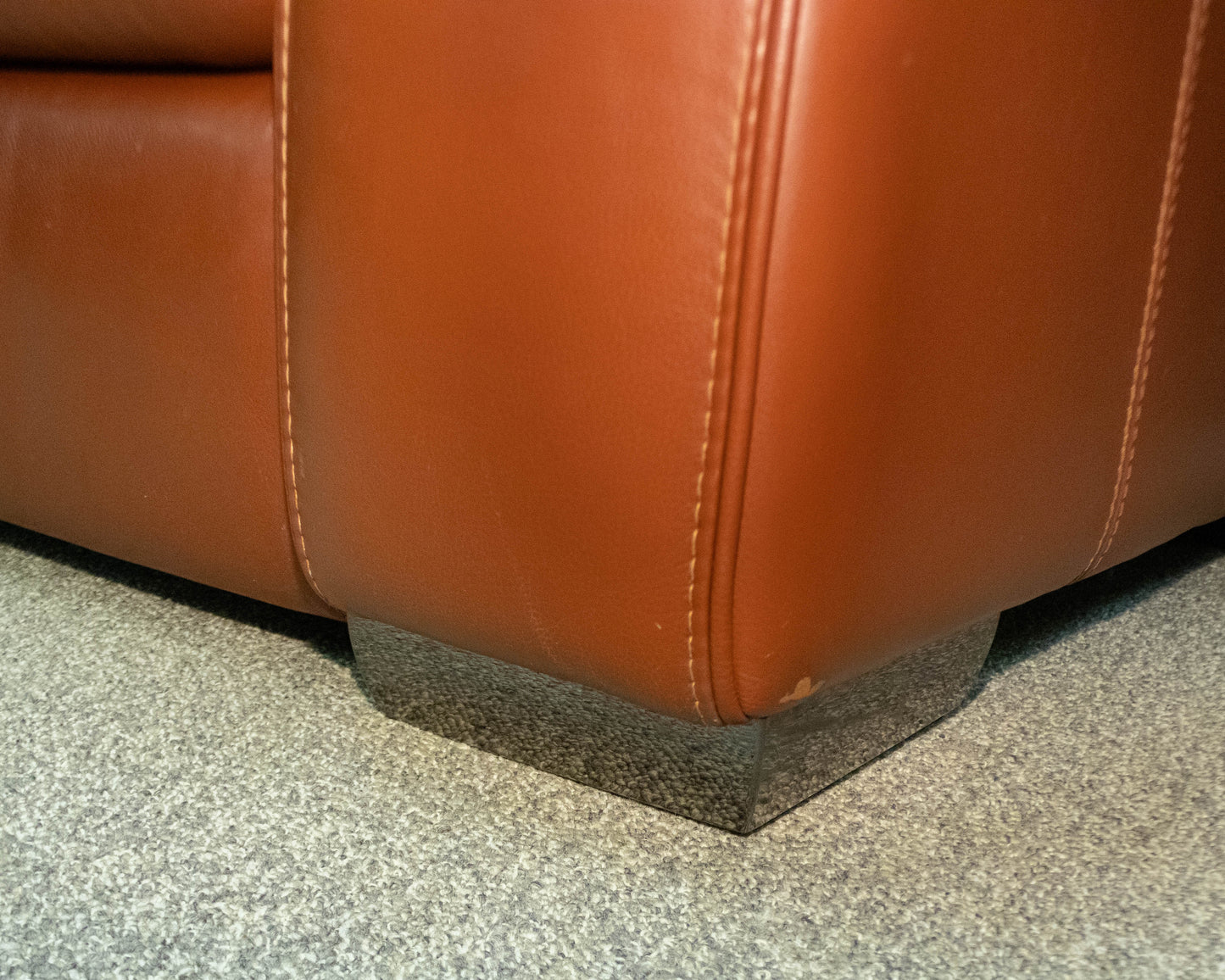 Domicili  Bonded Cognac leather Recling Sofa