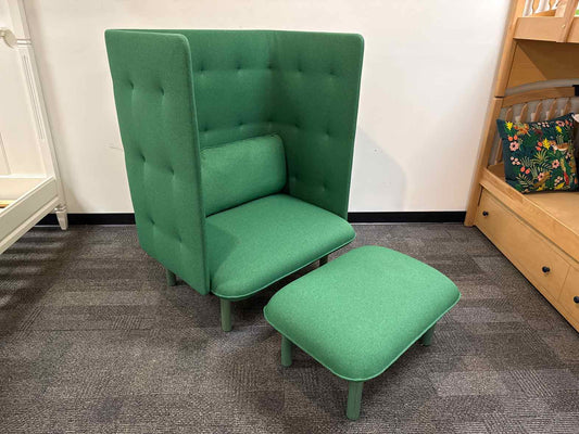 Poppin 'QT' Privacy Lounge Chair With Ottoman