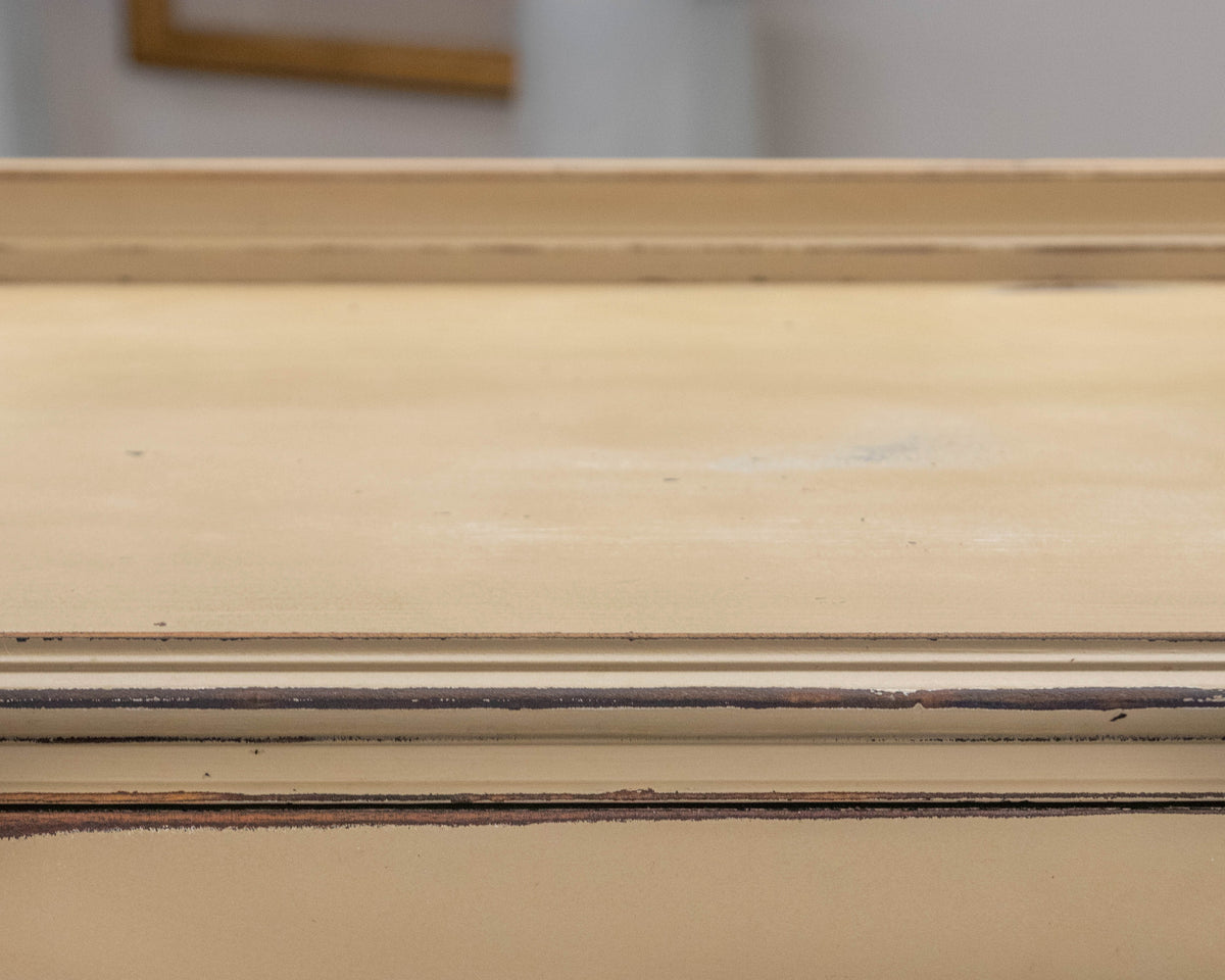 Solid Mahogany 5 Drawer Chest Distressed in Muted Nude