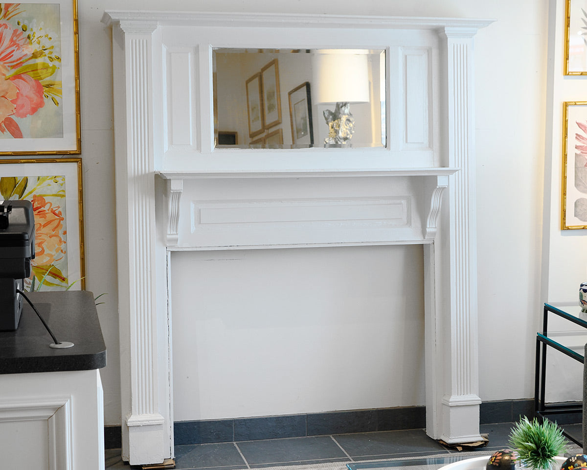 Decorative White finished Mantelpiece