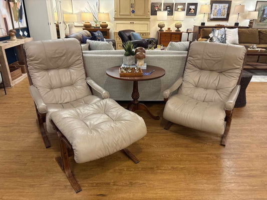 Pair of Westnofa 'Siesta' Armchairs and Ottoman