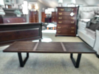 Wood Spa Bench w/ Black Finished Legs