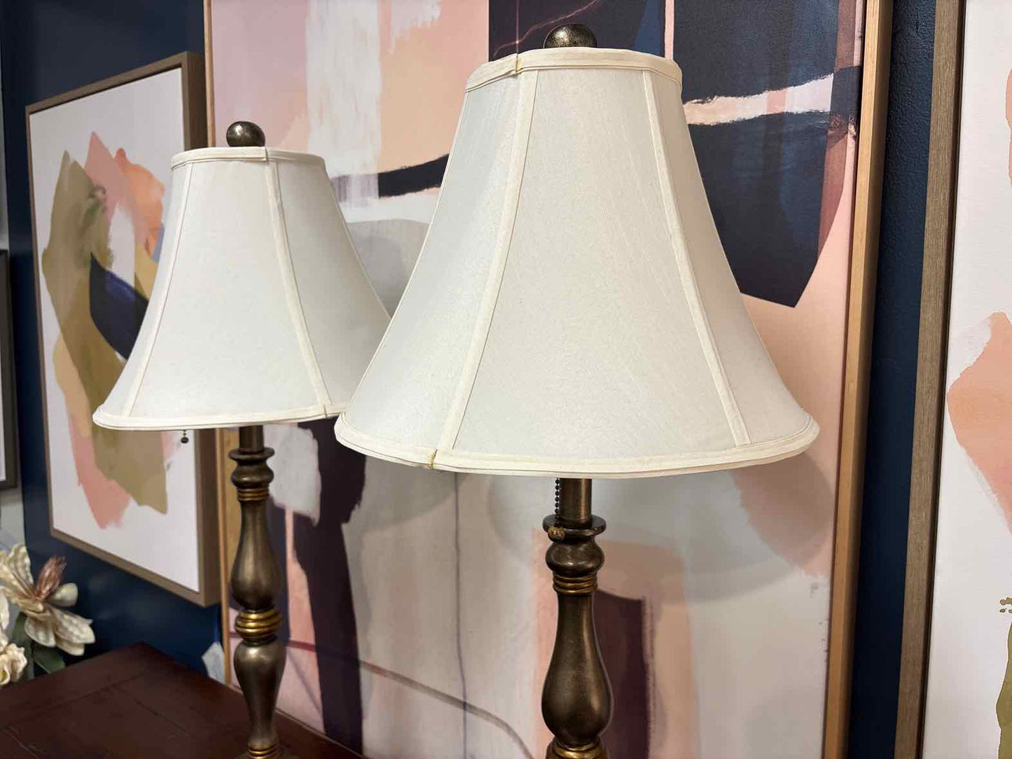Pair of Metallic Table Lamps