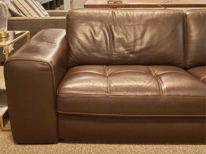 Polaris ' Odessa' Raisin Itatian  Leather 2 Cushion Sofa